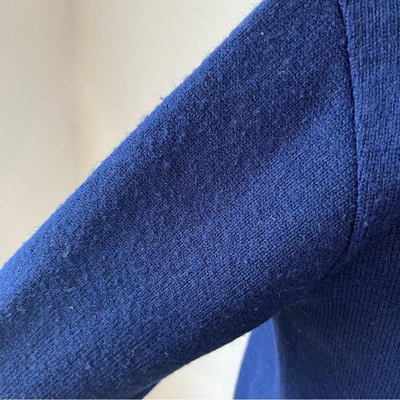 Vintage Sears Navy Blue Open Front Sweater Cardigan with Pockets - Picture 7 of 11